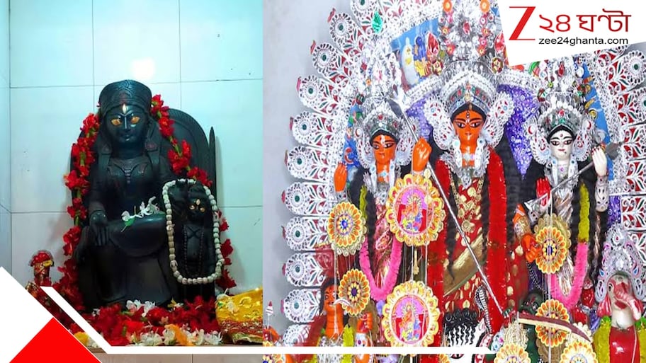 দুই হাতের দেবী দুর্গা, সিংহাসনে উপবিষ্টা! নবদ্বীপের অভয়া মা-র পুজোর ইতিহাস জানেন?