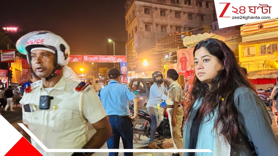রাস্তায় খোদ মন্ত্রী! সপ্তমীর রাতে ট্রাফিক সামলালেন মৌমিতা! নিয়ম ভাঙলেই কড়া পদক্ষেপ