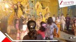 অত্যাধুনিক পদ্ধতিতে প্রতিমা নিরঞ্জন দামোদরে, বিজয়ার আবহ মথিত মহিলাদের ধুনুচি নাচে