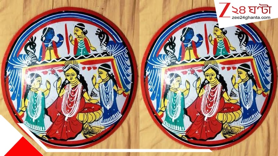 লক্ষ্মী সরা এঁকেই জীবিকা, তাহেরপুরের পালপাড়ায় চাহিদা বাড়লেও জোগান কম